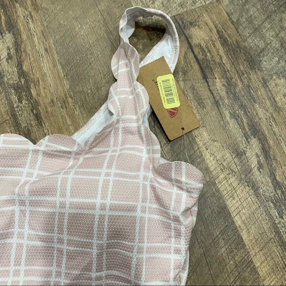 NWT Daniel Cremieux Tattersall Scallop One Shoulder One Piece Swimsuit - Picture 7 of 12